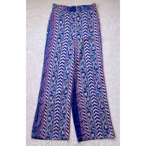 NWT Zara Satin Effect High Waisted Wide Leg Printed Pants, Size Medium - Picture 13 of 16